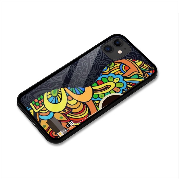Colored Blocks Glass Back Case for iPhone 11