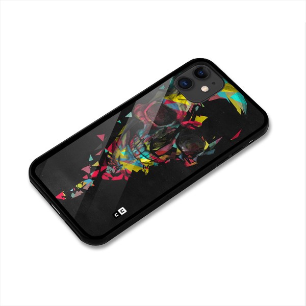 Colored Skull Shred Glass Back Case for iPhone 11