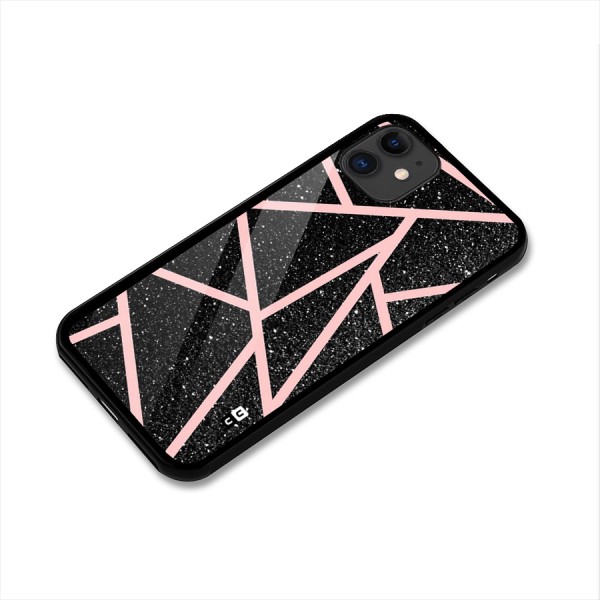 Concrete Black Pink Stripes Glass Back Case for iPhone 11