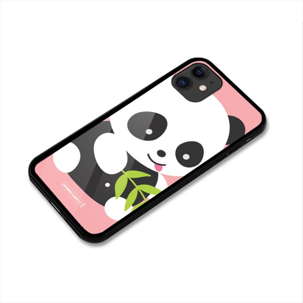 Cute Panda Pink Glass Back Case for iPhone 11