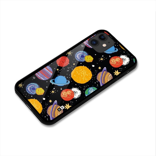 Designer Planets Glass Back Case for iPhone 11