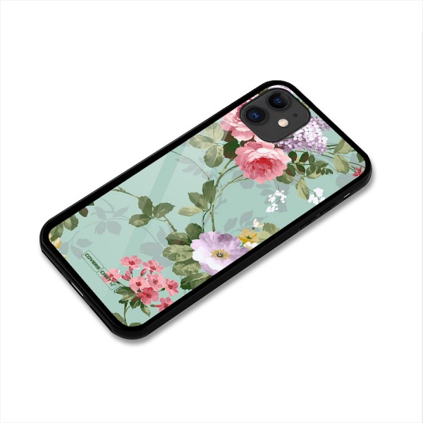 Desinger Floral Glass Back Case for iPhone 11