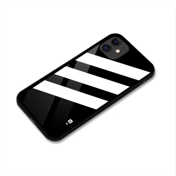 Diagonal Classic Stripes Glass Back Case for iPhone 11