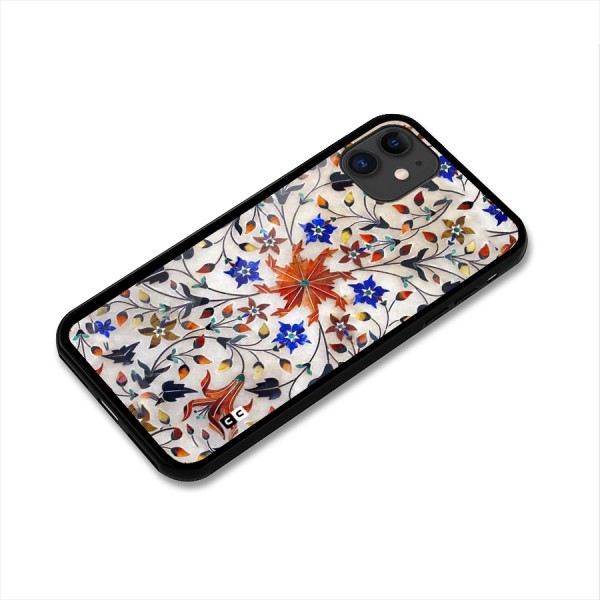 Floral Vintage Bloom Glass Back Case for iPhone 11