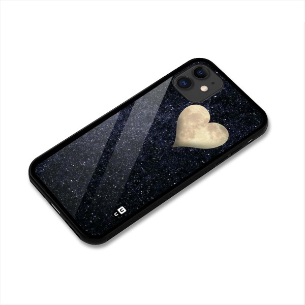 Galaxy Space Heart Glass Back Case for iPhone 11