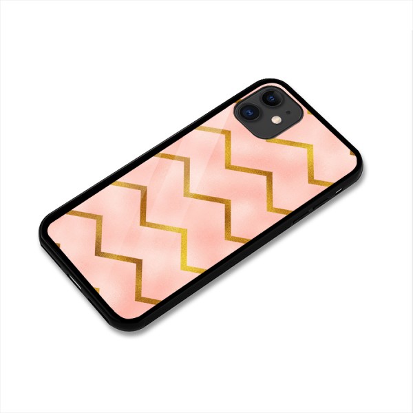 Gold Pink Pattern Glass Back Case for iPhone 11
