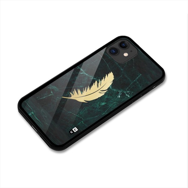 Golden Feather Glass Back Case for iPhone 11