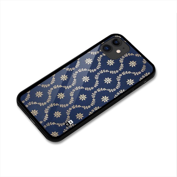 Gorgeous Gold Leaf Pattern Glass Back Case for iPhone 11