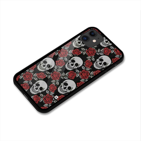 Grey Skulls Glass Back Case for iPhone 11