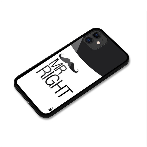 Mr. Right Moustache Glass Back Case for iPhone 11