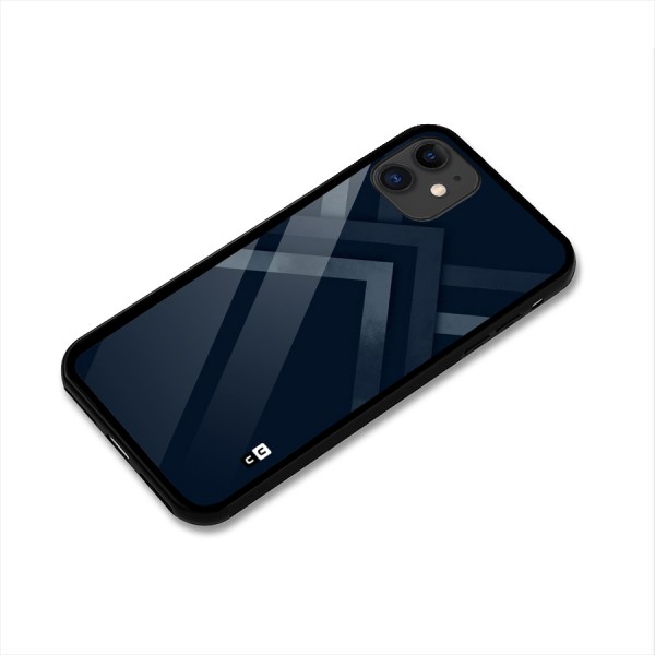 Navy Blue Arrow Glass Back Case for iPhone 11
