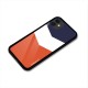 Navy Blue White Orange Arrow Glass Back Case for iPhone 11