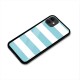 Pastel Blue White Stripes Glass Back Case for iPhone 11