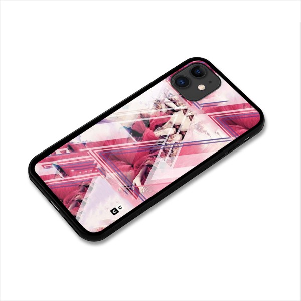 Pink Rose Abstract Glass Back Case for iPhone 11