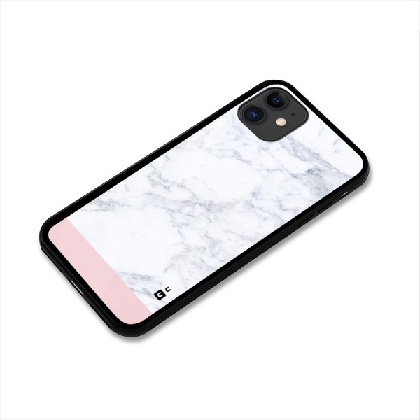 Pink White Merge Marble Glass Back Case for iPhone 11