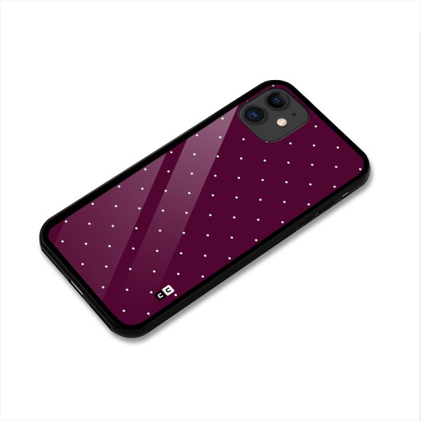 Purple Polka Glass Back Case for iPhone 11