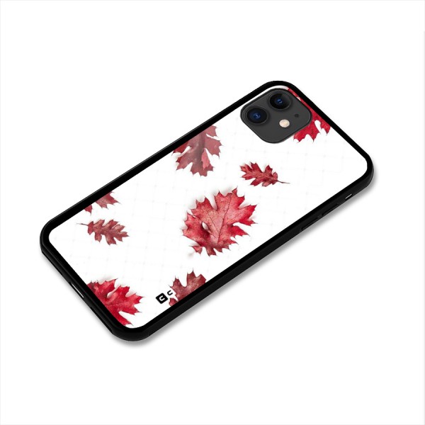 Red Appealing Autumn Leaves Glass Back Case for iPhone 11