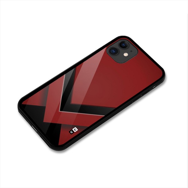Red Black Fold Glass Back Case for iPhone 11