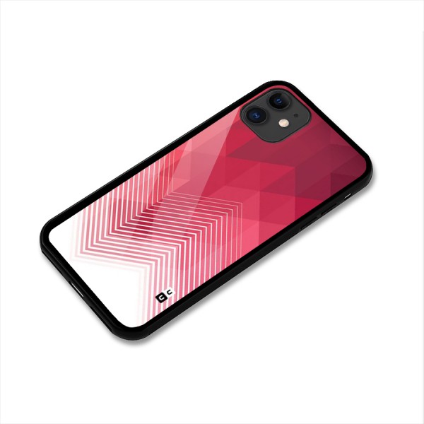 Red Chevron Abstract Glass Back Case for iPhone 11