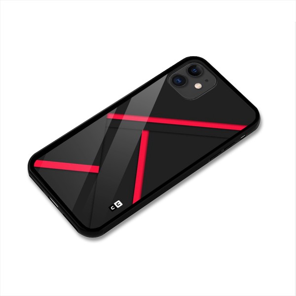 Red Disort Stripes Glass Back Case for iPhone 11