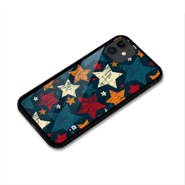 Rugged Star Design Glass Back Case for iPhone 11