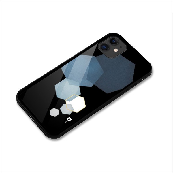 Shades Of Blue Shapes Glass Back Case for iPhone 11