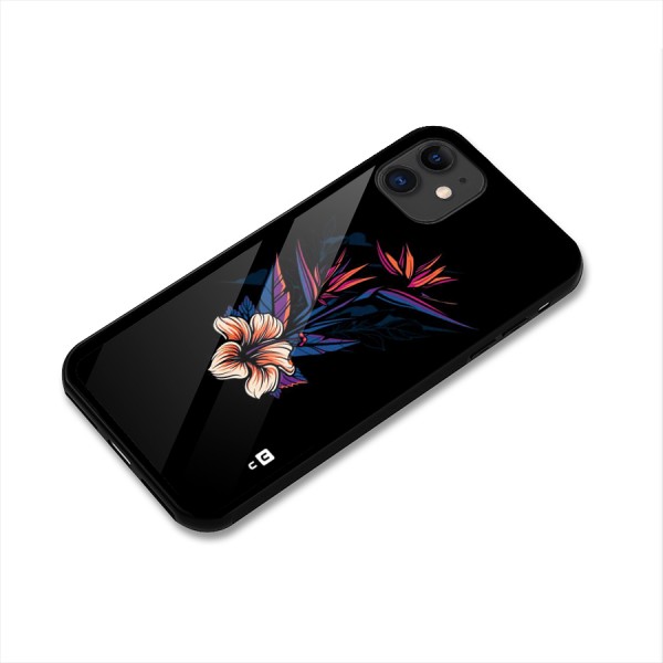 Single Painted Flower Glass Back Case for iPhone 11