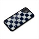 Sketchy Check Design Glass Back Case for iPhone 11