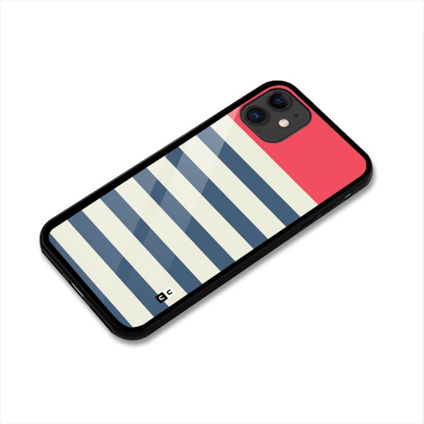 Solid Orange And Stripes Glass Back Case for iPhone 11