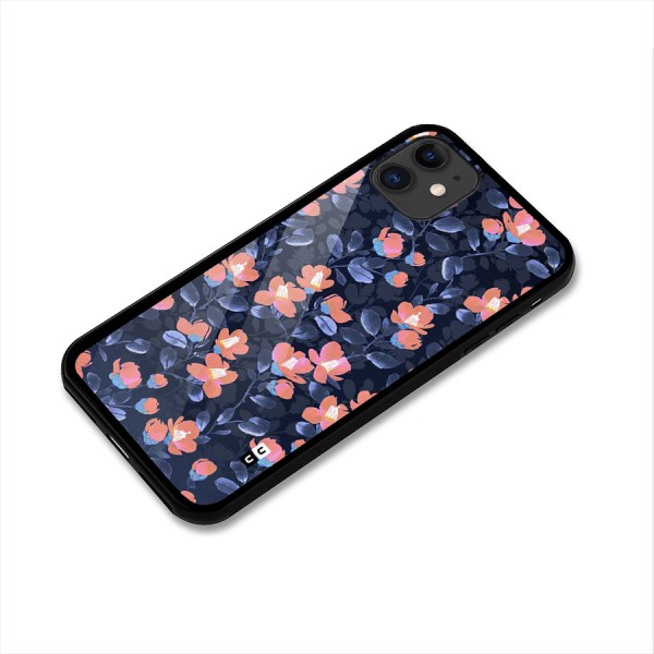 Tiny Peach Flowers Glass Back Case for iPhone 11
