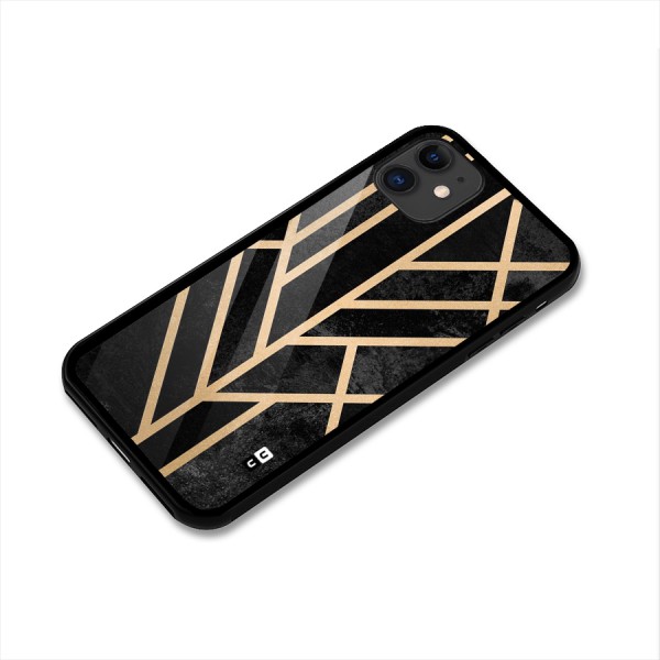 Tri Lines Gold Glass Back Case for iPhone 11