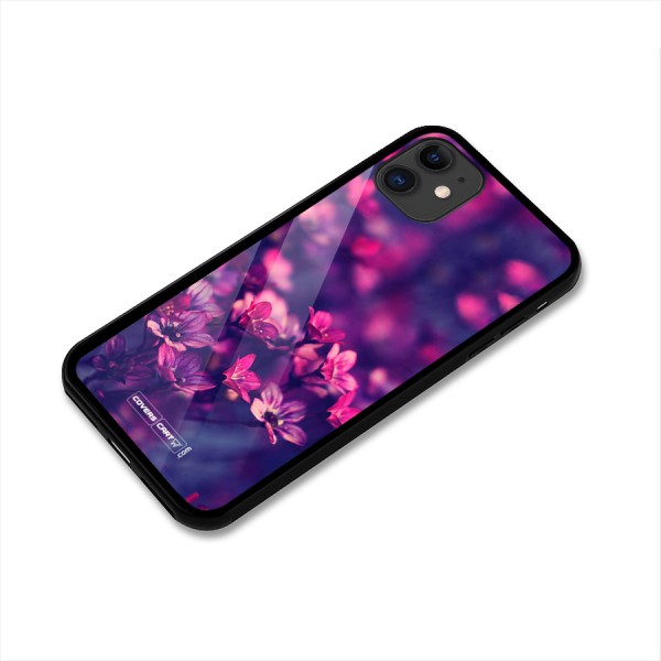 Violet Floral Glass Back Case for iPhone 11