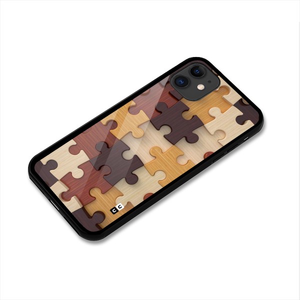 Wooden Puzzle (Printed) Glass Back Case for iPhone 11