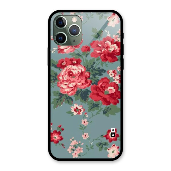 Aesthetic Floral Red Glass Back Case for iPhone 11 Pro