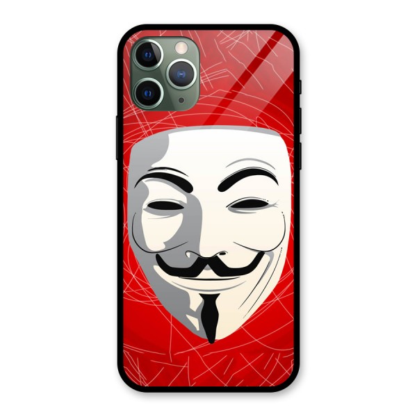 Anonymous Mask Abstract Glass Back Case for iPhone 11 Pro