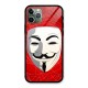 Anonymous Mask Abstract Glass Back Case for iPhone 11 Pro