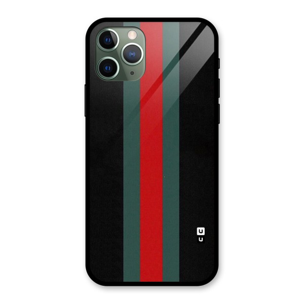 Basic Colored Stripes Glass Back Case for iPhone 11 Pro