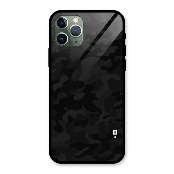 Black Camouflage Glass Back Case for iPhone 11 Pro
