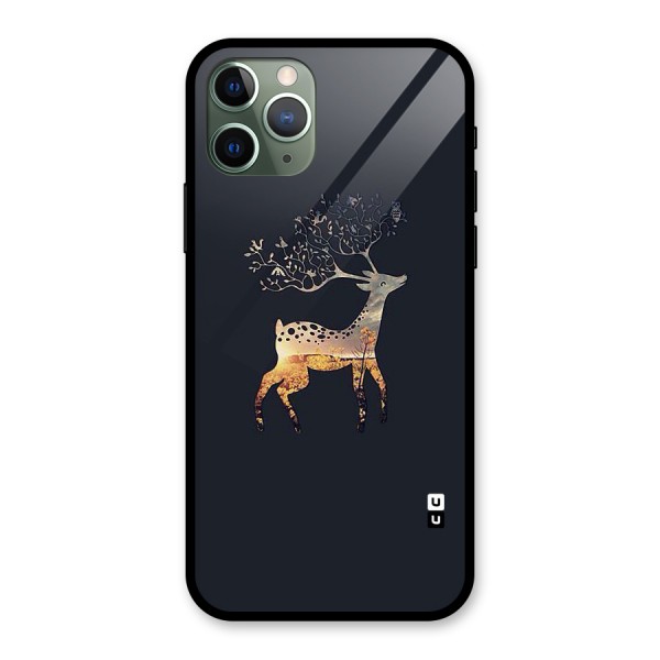 Black Deer Glass Back Case for iPhone 11 Pro