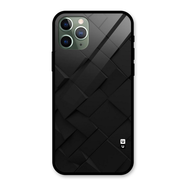 Black Elegant Design Glass Back Case for iPhone 11 Pro