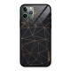 Black Golden Lines Glass Back Case for iPhone 11 Pro