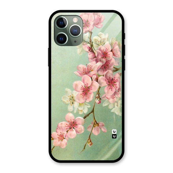 Blossom Cherry Design Glass Back Case for iPhone 11 Pro