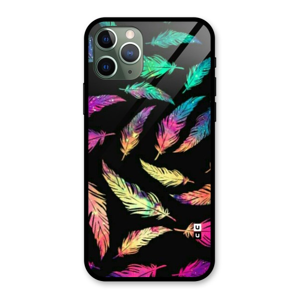 Bright Feathers Glass Back Case for iPhone 11 Pro