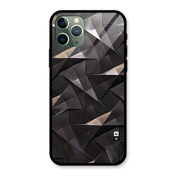 Carved Triangles Glass Back Case for iPhone 11 Pro