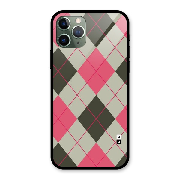 Check And Lines Glass Back Case for iPhone 11 Pro