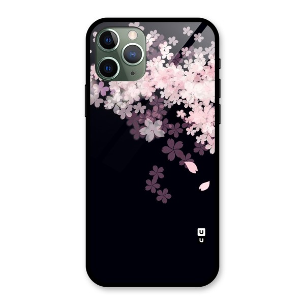 Cherry Flowers Pink Glass Back Case for iPhone 11 Pro