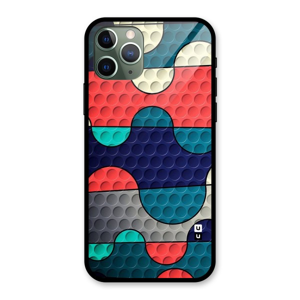 Colorful Puzzle Design Glass Back Case for iPhone 11 Pro