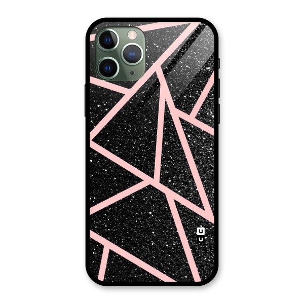 Concrete Black Pink Stripes Glass Back Case for iPhone 11 Pro