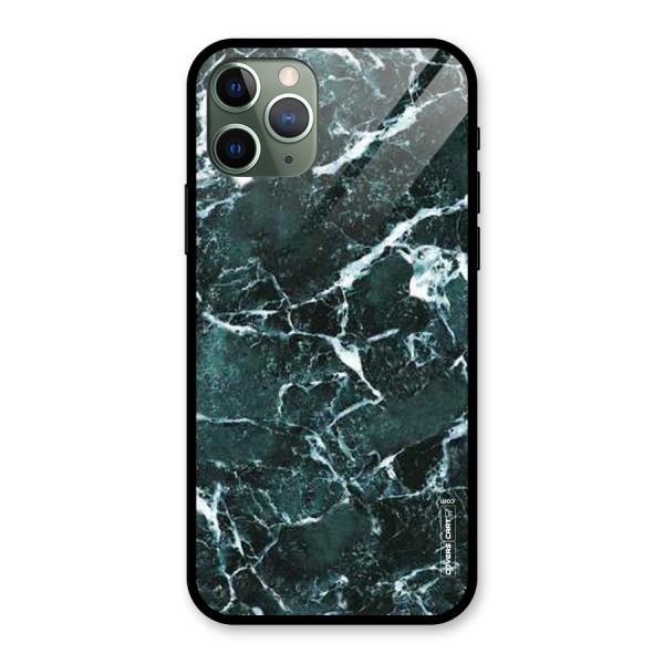 Dark Green Marble Glass Back Case for iPhone 11 Pro
