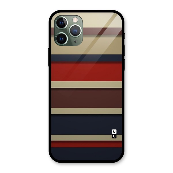 Elegant Stripes Pattern Glass Back Case for iPhone 11 Pro